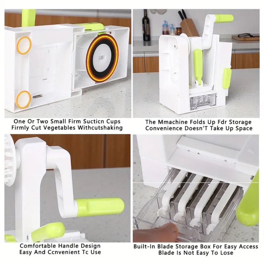 Spiralizer Vegetable Noodle - 4 Blades Vegetable Spiralizer Multifunctional Manual