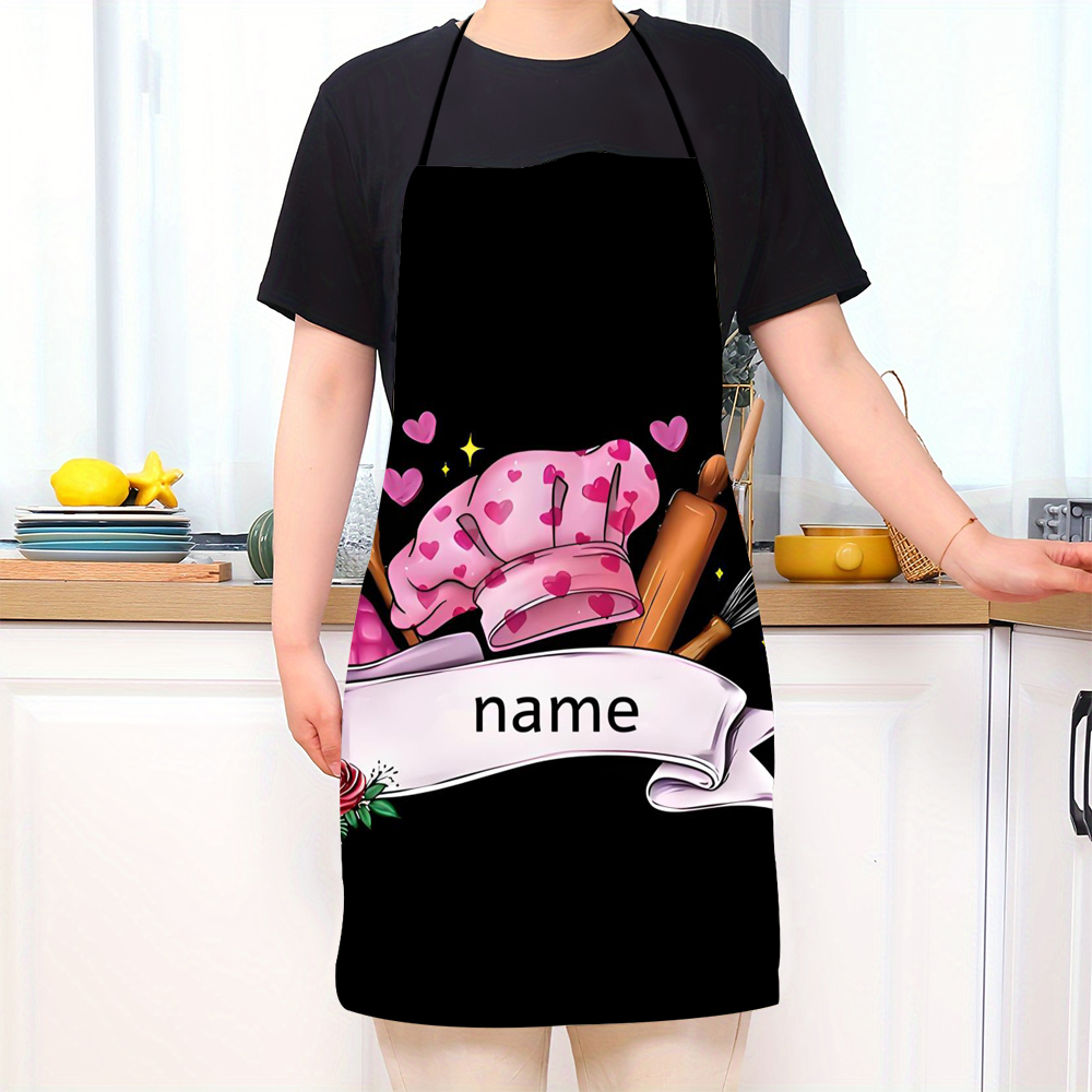 Kitchen Gadgets Name - Custom Name Text Personalized Apron Pink