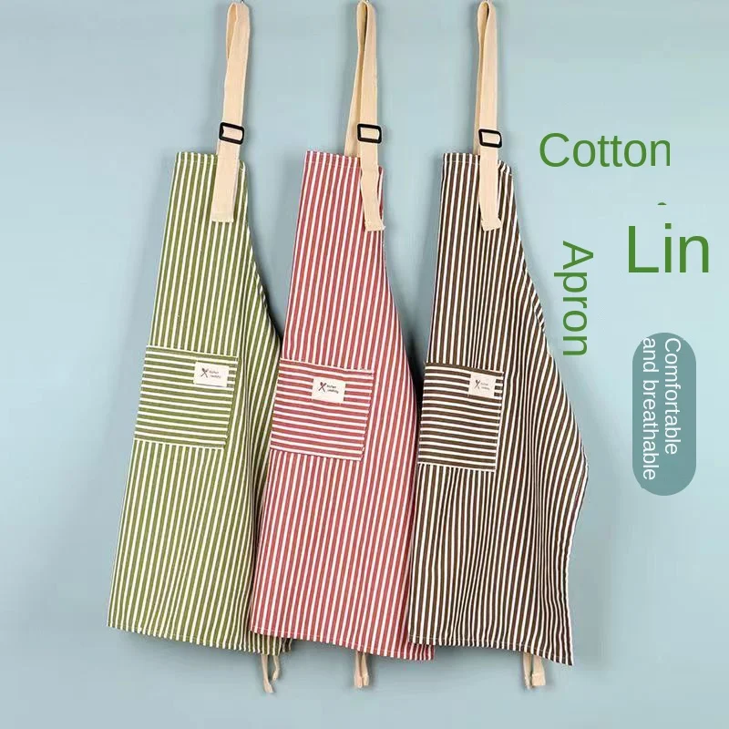 Kitchen Gadgets Trending - Kitchen Apron Fashionable Linen Striped Aprons
