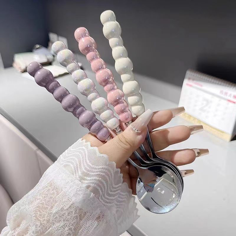 Kitchen Gadgets That Make Life Easier - Pearl Handle Spoon Stainless Steel Stirring