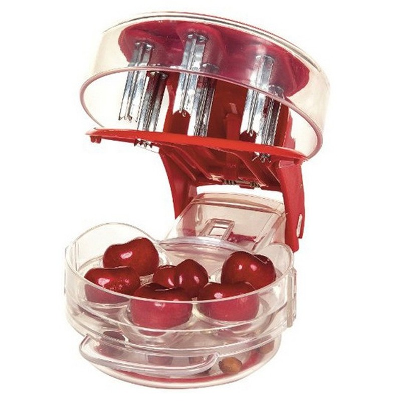 Kitchen Gadgets Novelty - 6 Hole Cherry Corer With Container