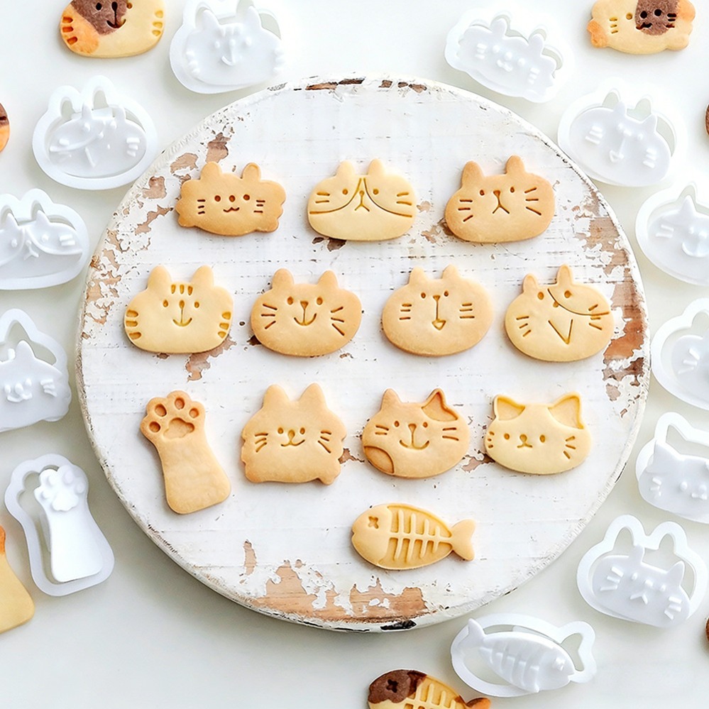 Kitchen Gadgets Wholesale - Cute Kitten DIY Stamp Cookie Cutters