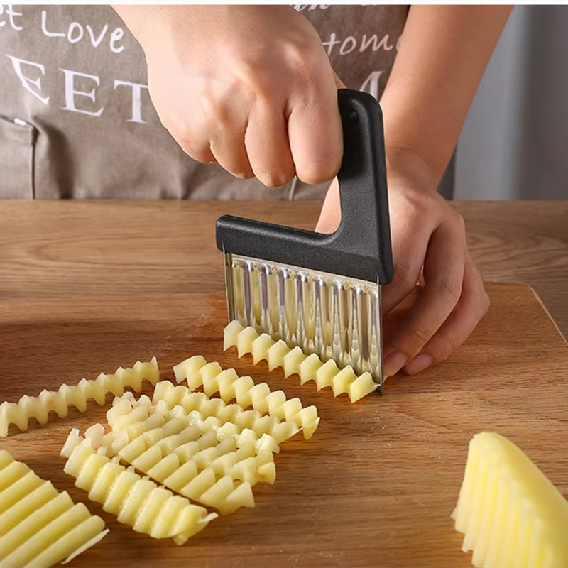 Kitchen Gadgets Vegetable Chopper - Stainless Steel Potato Chip Slicer Dough