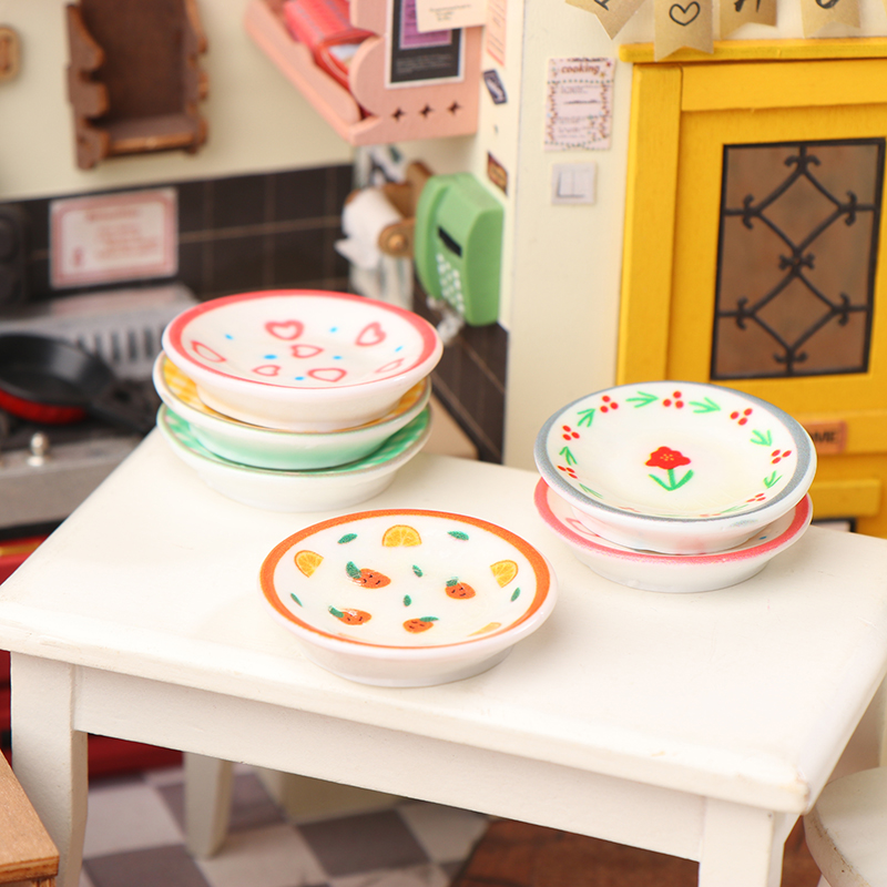 5Pcs 1/12 Dollhouse Mini Plate - Kitchen Gadgets Wholesale 评论和价格