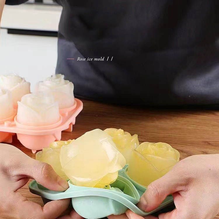 3D Rose Ice Molds 4 Holes Ice  - Kitchen Gadgets Wholesale 评论和价格
