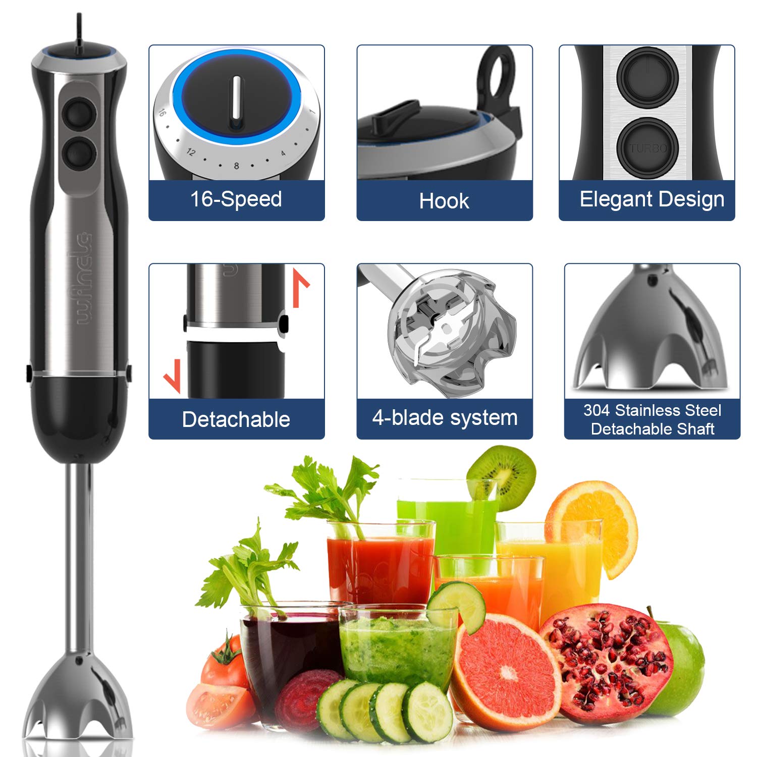 Wancle 1000W Immersion Hand Bl - Immersion Blender Stick 评论和价格