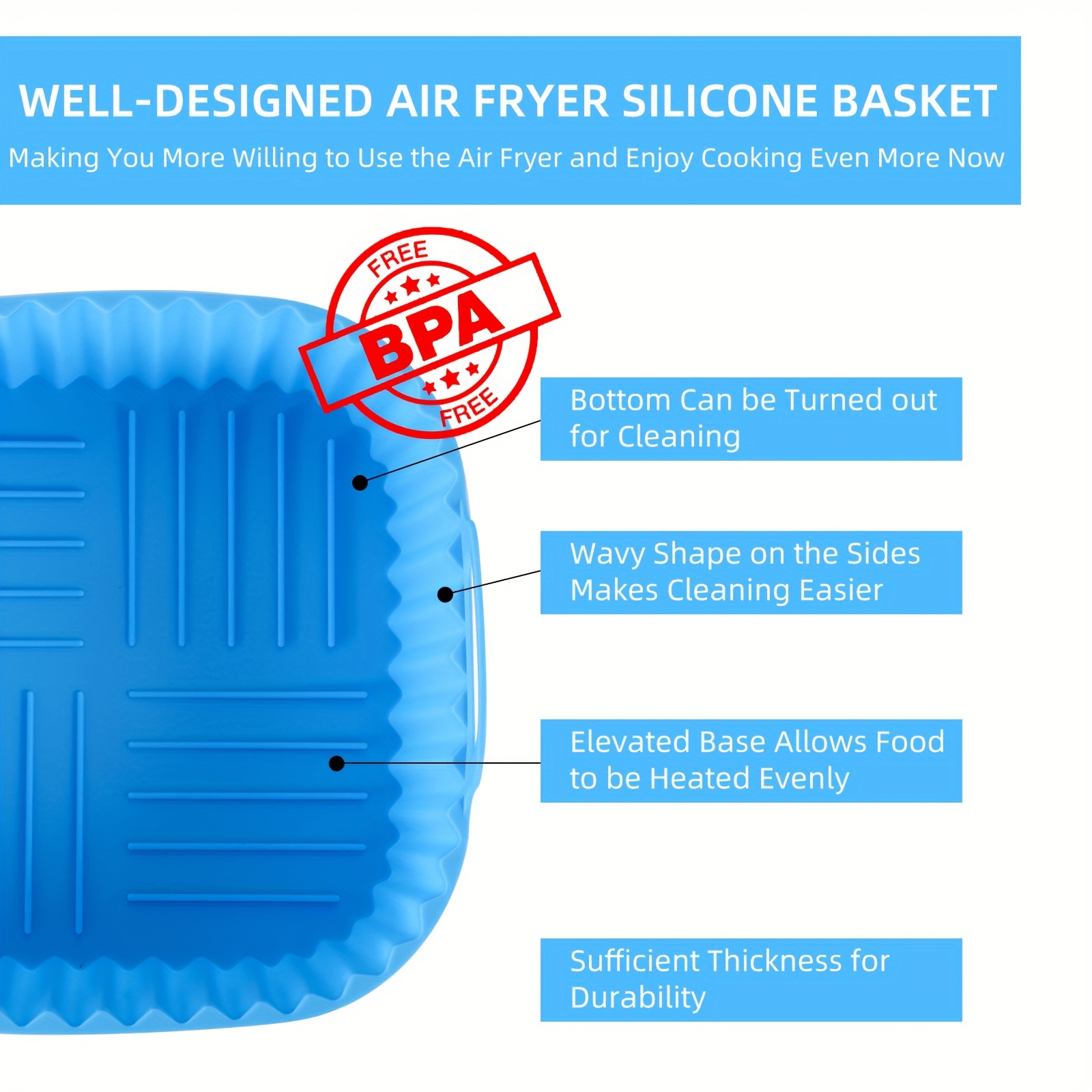 1 square silicone air fryer li - Kitchen Gadgets Air Fryer 评论和价格