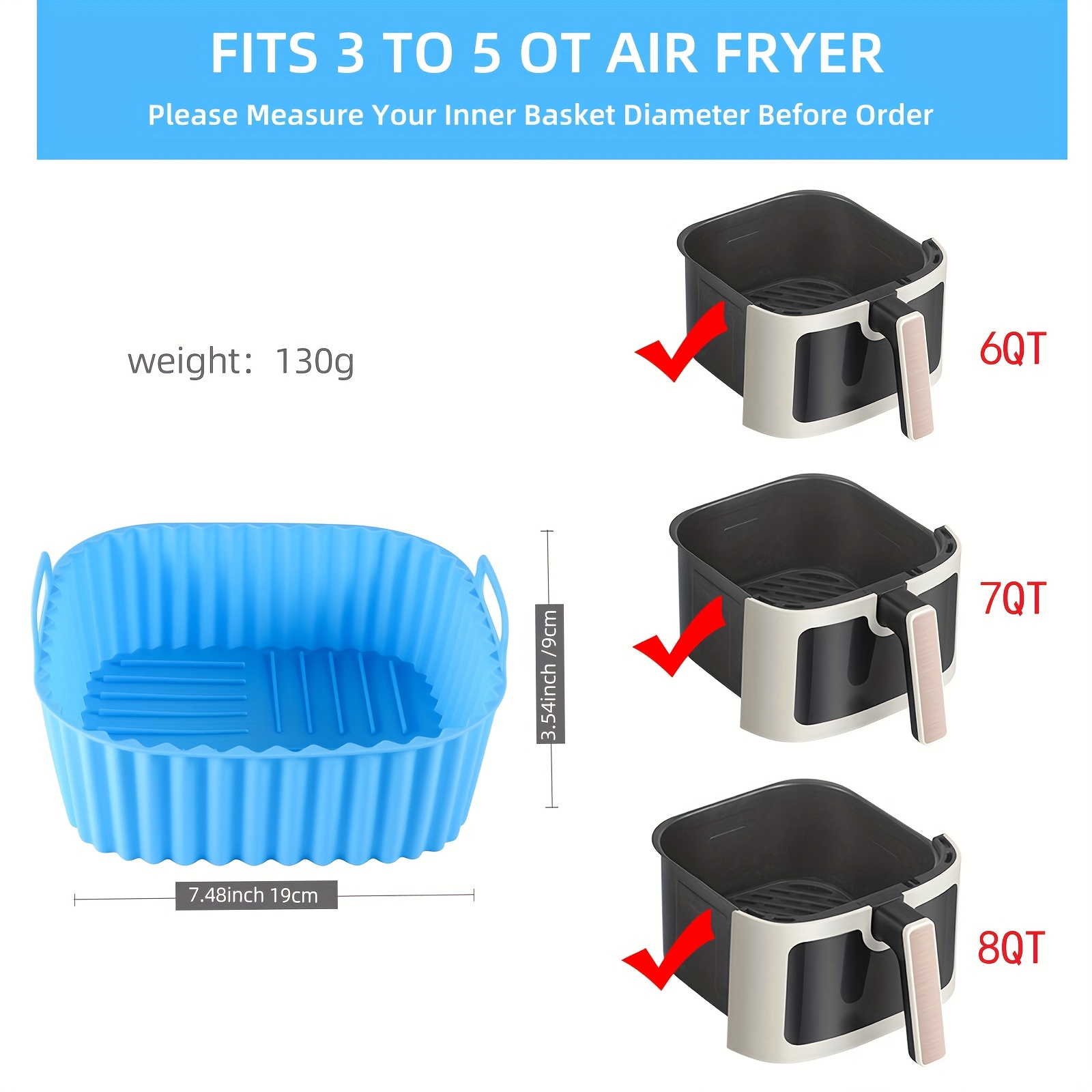 1 square silicone air fryer li - Kitchen Gadgets Air Fryer 评论和价格