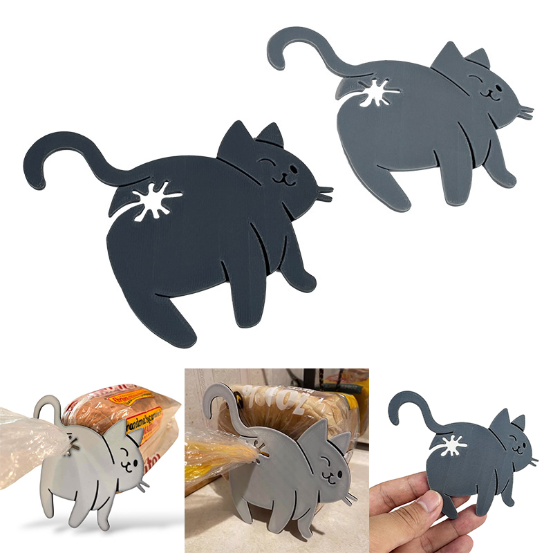 2pcs 3D Cat Butt Bread Bag Cli - Kitchen Gadgets Novelty 评论和价格