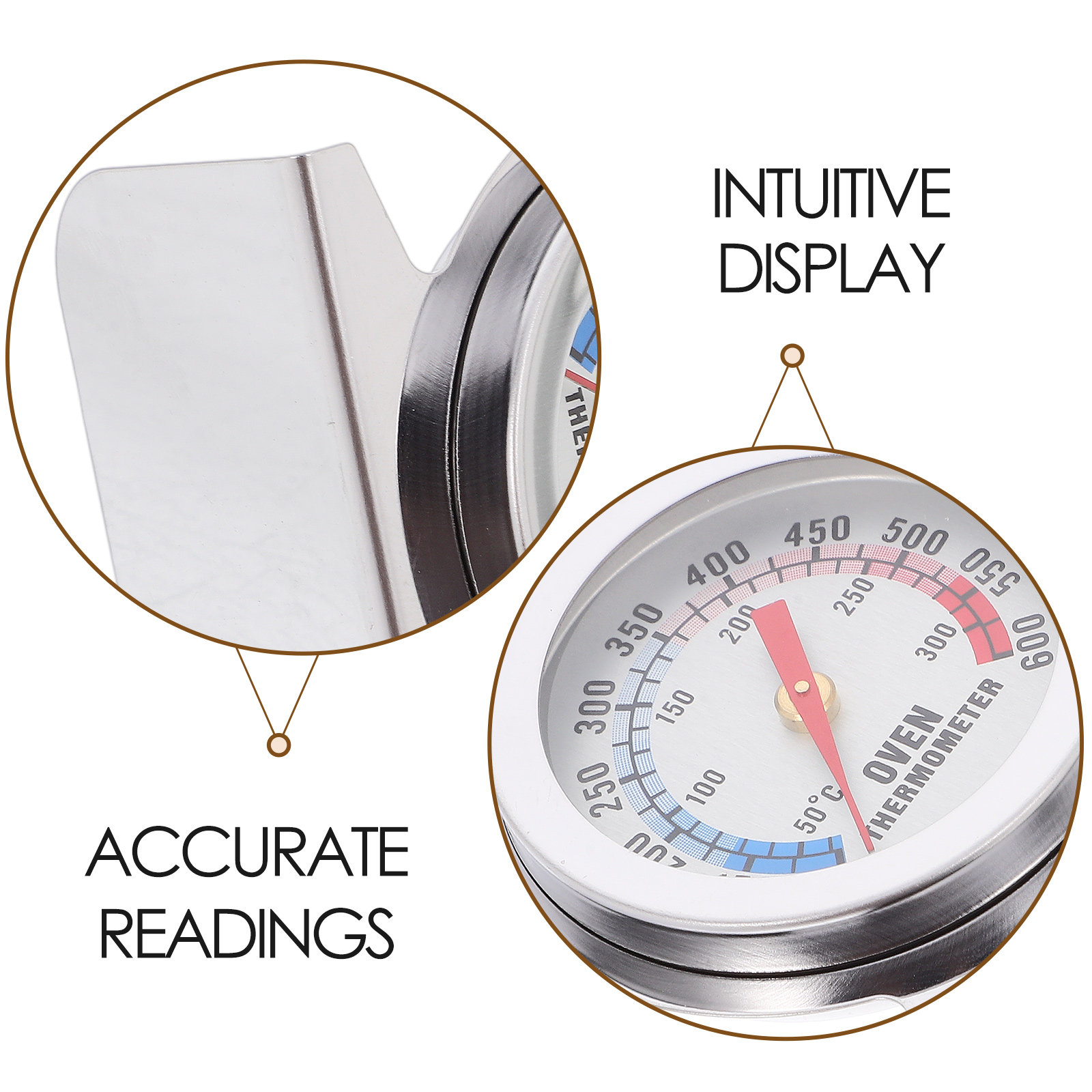 Stainless Steel Oven Thermomet - Instant Read Thermometer 评论和价格