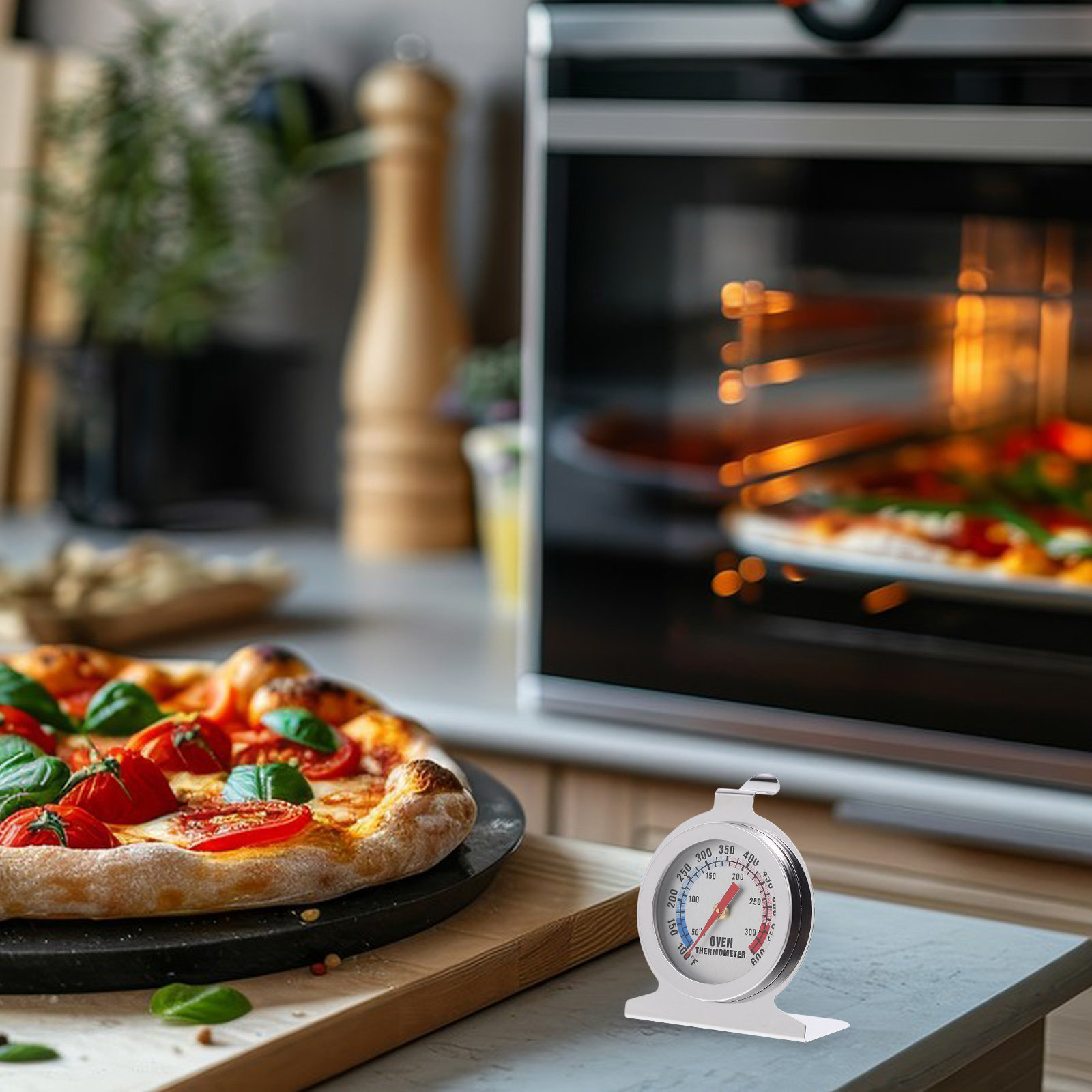 Stainless Steel Oven Thermomet - Instant Read Thermometer 评论和价格