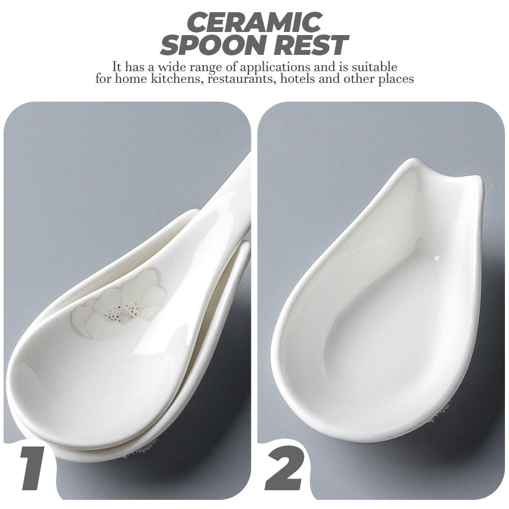 4Pcs Ceramic Spoon Rest Spoon  - Kitchen Gadgets To Have 评论和价格