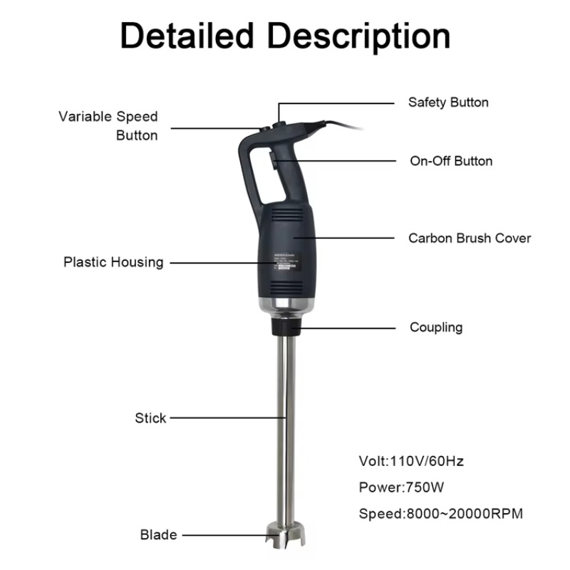 750W 14Inch Big Powerful Elect - Immersion Blender Stick 评论和价格